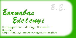 barnabas edelenyi business card