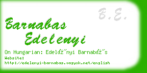 barnabas edelenyi business card